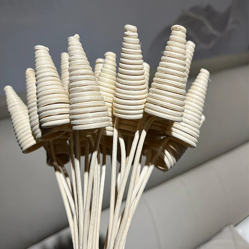 10 бр. 25 см къдрави ратанови пръчици Ароматерапевтична летлива пръчица Тръстикови дифузьорни пръчици Ароматно масло за дома Летливи аксесоари