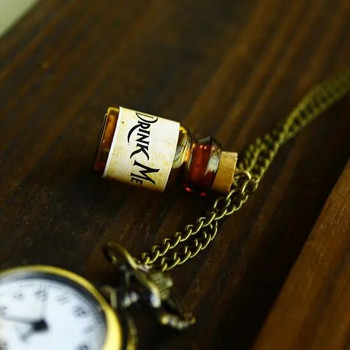 Нов кварцов джобен часовник ретро Алиса в страната на чудесата джобен часовник с висулка колие джобен часовник верижка часовник