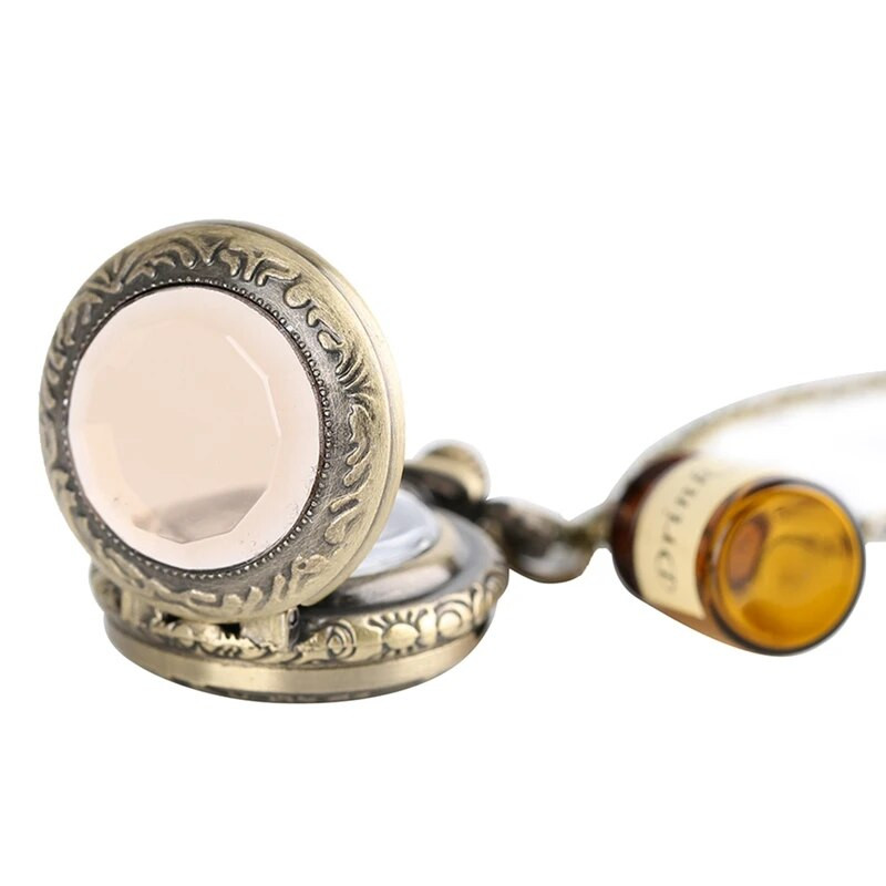 Väike taskukell naiste kell Drink Me kaelakee ripats pudeliga sünnipäevakingitused naistele tüdrukutele kellad Drop Shipping