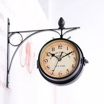 Ρολόι οικιακής βάσης διπλής όψης Ρετρό ωρολογική διακόσμηση Στολίδια Ρολόι τοίχου σαλονιού Ρολόγια αντίκες