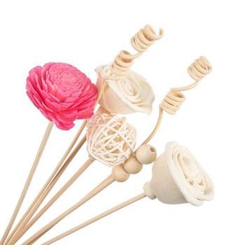 7 ΤΕΜ. Ροζ λευκό τριαντάφυλλο λουλούδι μπαστούνια από ρατάν χωρίς πυρκαγιά αρώματα καλάμι διαχυτικό ραβδί Diy διακόσμηση σπιτιού