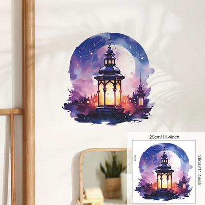 Eid Mubarak Αυτοκόλλητα τοίχου Moon Star Lantern Ramadan Kareem Αυτοκόλλητα τοίχου μουσουλμανικά ισλαμικά διακοσμητικά για το σπίτι 2024