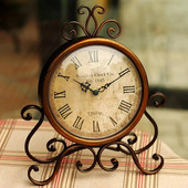Ευρωπαϊκό στυλ Vintage Silent Retro Σιδερένιο Επιτραπέζιο Ρολόι Αρχαίο Mute Επιτραπέζιο Ρολόι Σπίτι Υπνοδωμάτιο Σαλόνι Διακόσμηση γραφείου