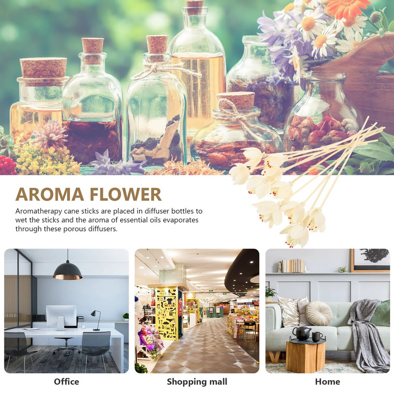 Difuzor od ratana za aromaterapiju Štapići s uljem od trske Difuzori esencijalnog cvijeća Umjetno cvijeće
