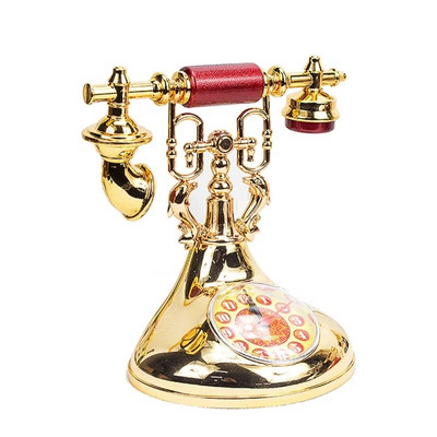 Retro telefonimudel Äratuskell Timekeeper Desktop Ornament A0KF