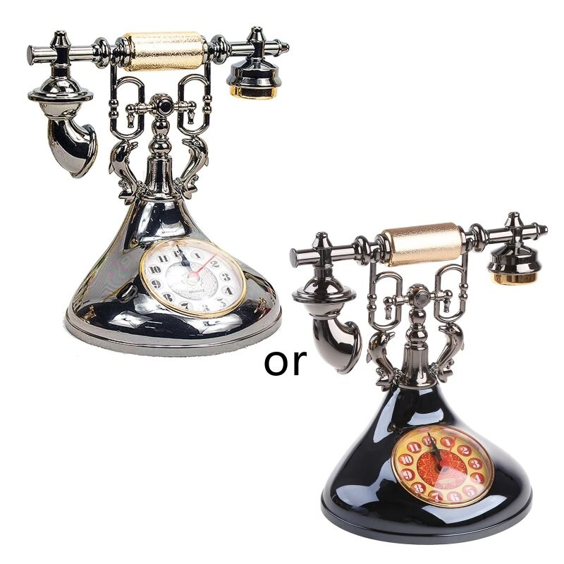 Retro telefonimudel Äratuskell Timekeeper Desktop Ornament A0KF