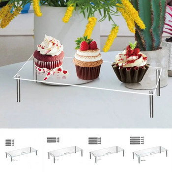 1 σετ βάση για τούρτες γενεθλίων Διαφανές ακρυλικό κέικ για Cupcake Βάση για πάρτι