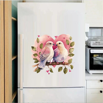 T324# Двойки Фламинго Птици Стикер за стена Баня Тоалетна Декор Шкаф за всекидневна Хладилник Ваденки за дома
