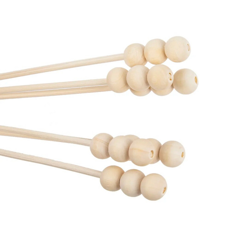 10 бр. Дървени мъниста Ратанови пръчки Без огън Аромати Тръстиков дифузьор Пръчка Повторно използване Направи си сам Ръчно изработени орнаменти Домашен декор