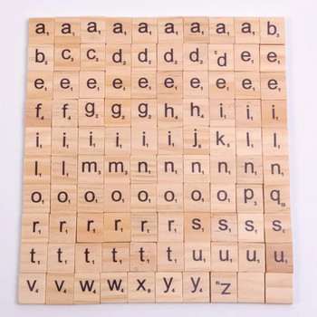 100 τεμ. Ξύλινα πλακάκια Γράμμα Αλφάβητο χειροτεχνία Ξύλινα διακοσμητικά για την εκδήλωση στο σπίτι Γαμήλιο πάρτι DIY Χριστουγεννιάτικα στολίδια Ψηφιακό παζλ