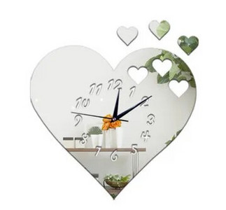 3d stereo aplinkos apsauga nutildyti vaikų miegamojo mados laikrodis sieninis laikrodis meilės veidrodis laikrodis kvarcinis laikrodis