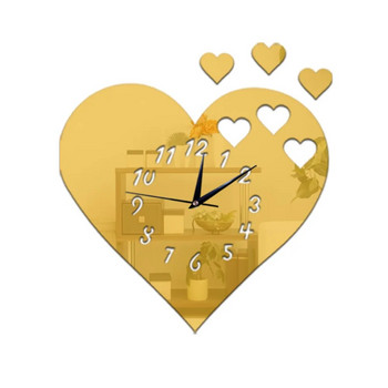 3d στερεοφωνική προστασία περιβάλλοντος σίγαση παιδική κρεβατοκάμαρα ρολόι μόδας ρολόι τοίχου αγάπη καθρέφτης ρολόι ρολόι χαλαζία