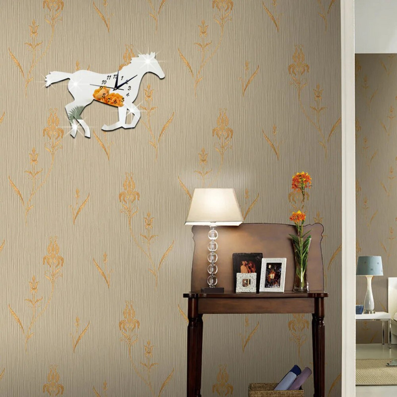 uus 3d vaikne kell Magamistoa seinakell Loominguline elutoa rattav peegelkell kvartskell