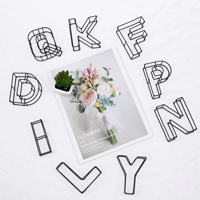 Нов индустриален стил от ковано желязо Табела с табела с азбука Метална куха буква Декорация на дома Кафене Украса Реквизит за снимки Парти доставка