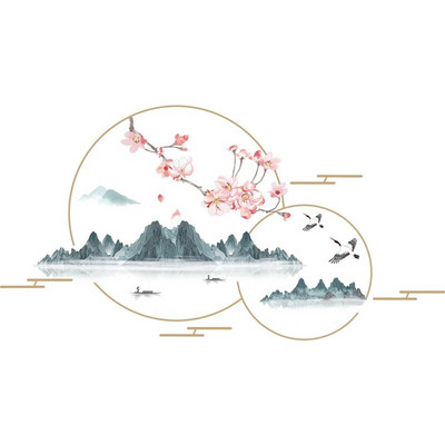 [shijuekongjian] Реки, планини, стикери за стена Направи си сам стенописни стикери за дърво Гинко за всекидневна, спалня, кухня, декорация на дома