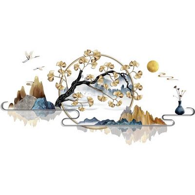 [shijuekongjian] Реки, планини, стикери за стена Направи си сам стенописни стикери за дърво Гинко за всекидневна, спалня, кухня, декорация на дома