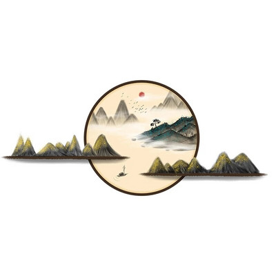 [shijuekongjian] Реки, планини, стикери за стена Направи си сам стенописни стикери за дърво Гинко за всекидневна, спалня, кухня, декорация на дома