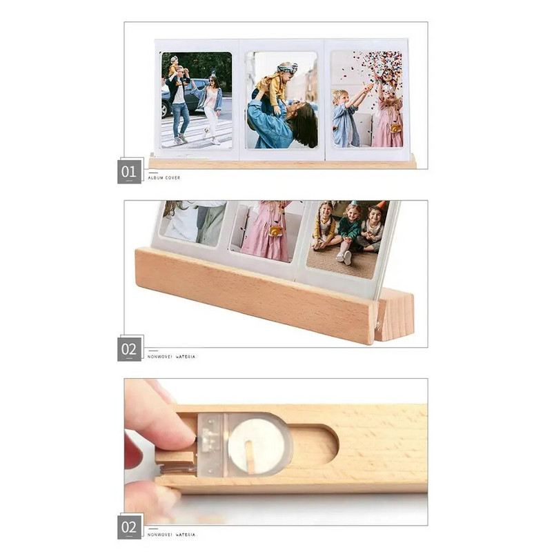 Desktop Decor 3 in 1 3 colių nuotraukų rėmelis, akrilinis LED šviesos momentinis filmukas, skirtas Fujifilm Instax mini jubiliejiniam paveikslų rėmeliui