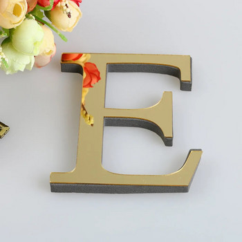 3D Αγγλικά γράμματα καθρέφτης αυτοκόλλητα τοίχου Χρυσό διακοσμητικό όνομα Αλφάβητο αφίσα χειροτεχνία για διακόσμηση τοίχου γάμου σπιτιού DIY Art Τοιχογραφία