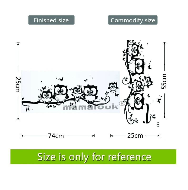 Стикер за стена с дърво и животни Пеперуда сова за домашен декор Всекидневна Спалня Детски стаи PVC Paredes 20