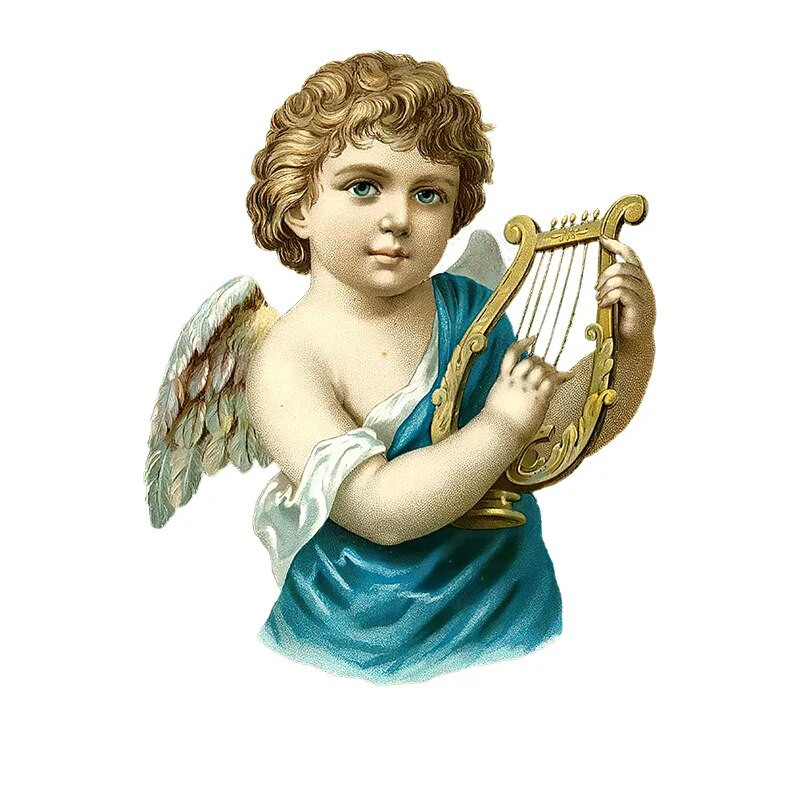 Három Ratels QCF51 Klasszikus európai angyal olajfestmény képminőségű matrica antik korszak régi Art Decal lakberendezési célra