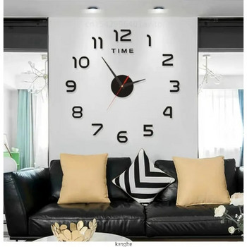 Μεγάλο ρολόι τοίχου μοντέρνου σχεδίου 2023 Τρισδιάστατα ρολόγια χαλαζία DIY Ρολόγια μόδας Ακρυλικά αυτοκόλλητα καθρέφτη Σαλόνι Διακόσμηση σπιτιού Horloge