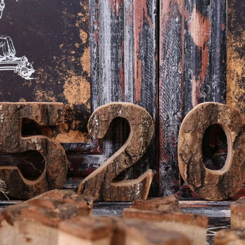 Διακόσμηση σπιτιού Vintage Φυσικό Ξύλινο Γράμμα 26 Ξύλο Αγγλικά Γράμματα Αλφαβήτου Διακόσμηση σπιτιού Εργαλεία γενεθλίων γάμου Διακόσμηση DIY