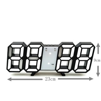 Ψηφιακό ρολόι 3D LED Φωτεινό ρολόι τοίχου μόδας Πολυλειτουργικό δημιουργικό βύσμα USB Ηλεκτρονικό ρολόι Διακόσμηση σπιτιού