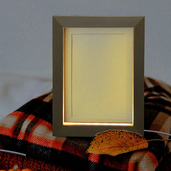 Светеща стойка за фоторамка, подарък, настолна дървена LED светлина, картина, проста декорация