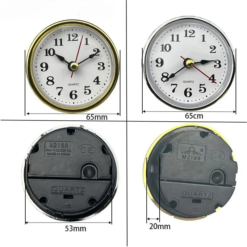 Класически часовник Изработен кварцов механизъм 2-1/2" (65 мм) Кръгли часовници Глава Вложка Римски номер Mayitr Малък часовник Арабски цифри
