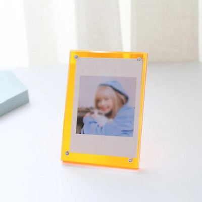 Ακρυλική κορνίζα φωτογραφιών 3 ιντσών Βάση οθόνης φωτοκάρτας Διαφανής κάρτα διπλής όψης Διακόσμηση επιφάνειας εργασίας