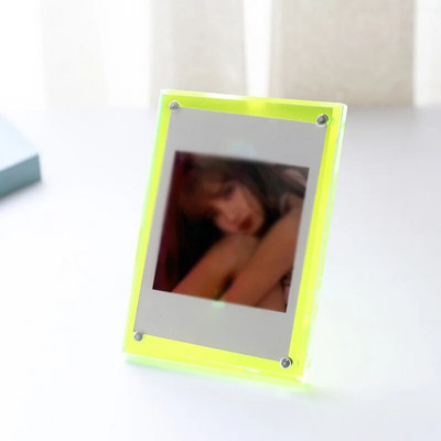 Ακρυλική κορνίζα φωτογραφιών 3 ιντσών Βάση οθόνης φωτοκάρτας Διαφανής κάρτα διπλής όψης Διακόσμηση επιφάνειας εργασίας