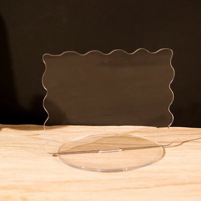 Ακρυλική κορνίζα φωτογραφιών 3 ιντσών Βάση οθόνης φωτοκάρτας Διαφανής κάρτα διπλής όψης Διακόσμηση επιφάνειας εργασίας