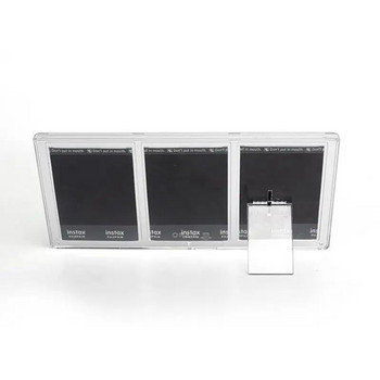 PC рамка за снимки Прозрачен държач за фотокарти Polaroid Стойка за дисплей с три решетки Kpop Photo Support Bedroom Desktop Decor