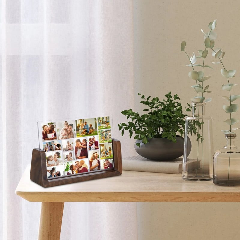 Egyedi 16 fényképes kollázskeret Személyre szabott otthoni asztali deco születésnapi karácsonyi ajándékok ötlet családbarátnak, szeretőnek