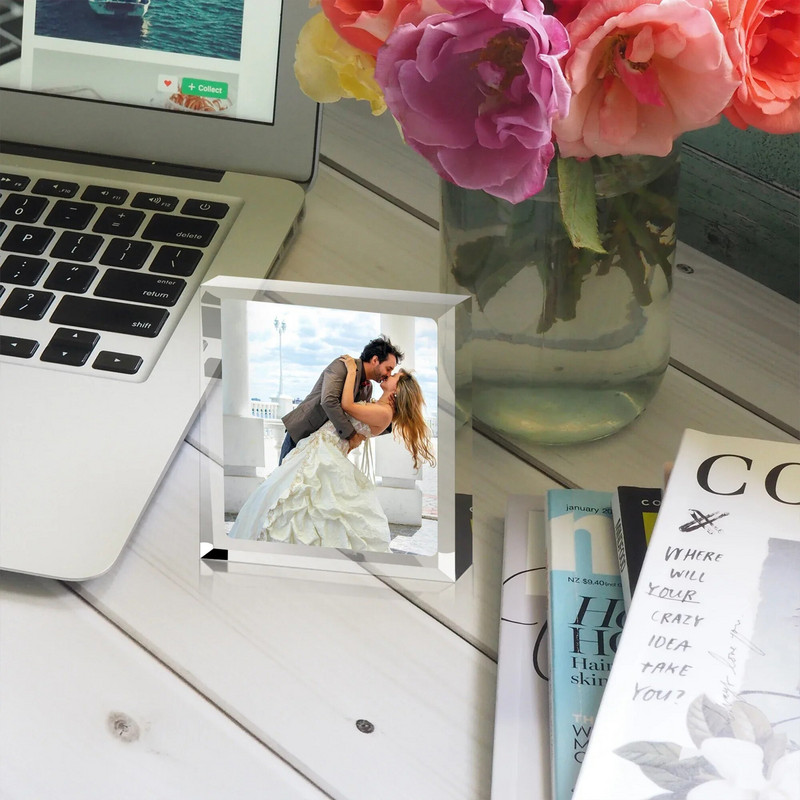 Egyedi fényképes akril plakett neki Személyre szabott páros emlékek dekoráció karácsonyi házassági évforduló ajándék díszítő jele