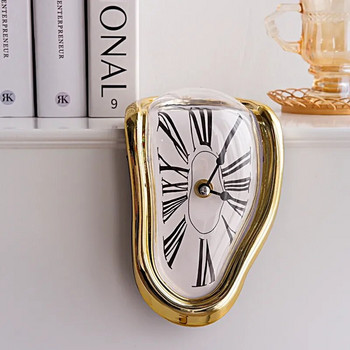 Сюрреалистичен топящ се часовник Безшумен топящ се стенен часовник Салвадорски стил Дали Декоративен домашен часовник Офис Рафт Маса Подарък