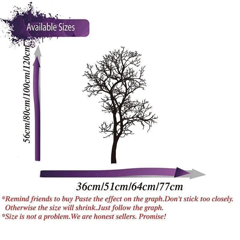 Nagy téli faág falmatrica irodai gyerekszoba dzsungel erdő vadvilág falmatrica hálószoba vinil lakberendezés