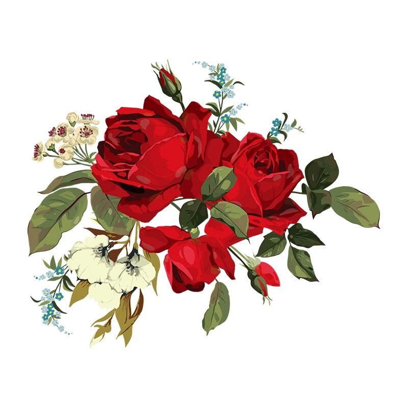 C246# Aistringos rožės sienos lipdukas Vonios kambario tualeto dekoro lipdukai Svetainės spintelės namų apdaila Lipni freska