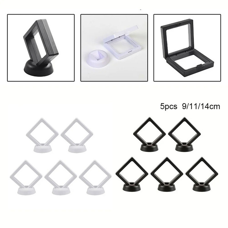 5db 3D lebegő képkeret árnyékdoboz ékszer mintapéldány katonai éremállvány keret kihívás érmebemutató állvány