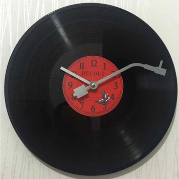 European Retro Nostalgic Ultra-Quiet Ρολόι Βινυλίου Προσωπικότητα Ρολόι τοίχου Cafe Bar Διακοσμητικό Ρολόι τοίχου