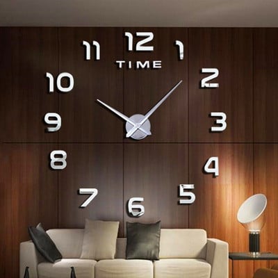 Modni moderni dizajn Veliki zidni sat 3D DIY Kvarcni satovi Satovi Akrilne naljepnice za ogledala Uređenje doma za dnevni boravak Horloge