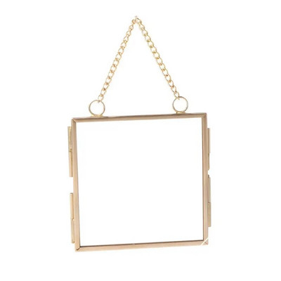 Creative DIY Chain ρετρό μεταλλική κορνίζα φωτογραφιών Υψηλή ημιδιαφανής γυάλινη κορνίζα φωτογραφιών Φάκελος δειγμάτων 2 Μέγεθος Προαιρετικό B03E