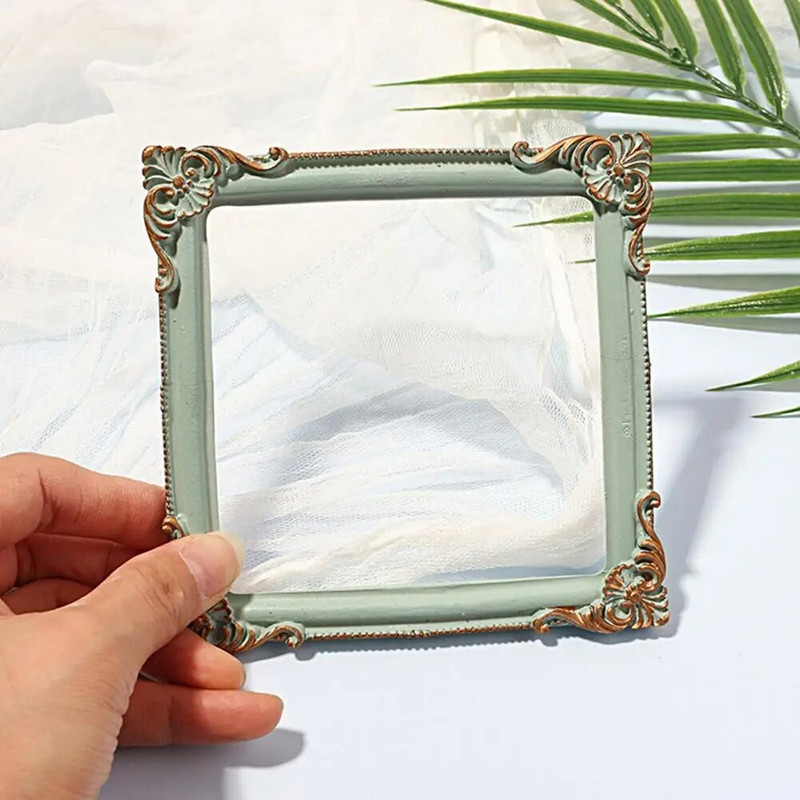 Практичен държач за снимки Рамка за снимки от смола Ръчно изработена декорация за работен плот Реколта INS Рамка за дисплей за снимки