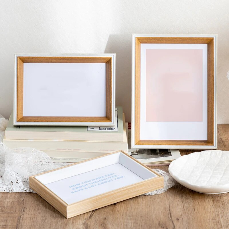 Дървена фоторамка Рамки за картини Стенен държач за картичка за снимки Кутия за екземпляри Кутия за сенки Поставка за сухи цветя Орнамент за плот