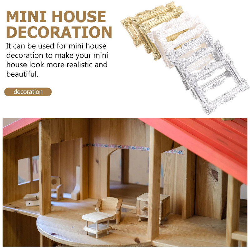 9 db Fényképkeret Díszek barkácsolás Mini állvány Képkeretek Házak Körömékszerek Gyanta kézműves készítés kicsi