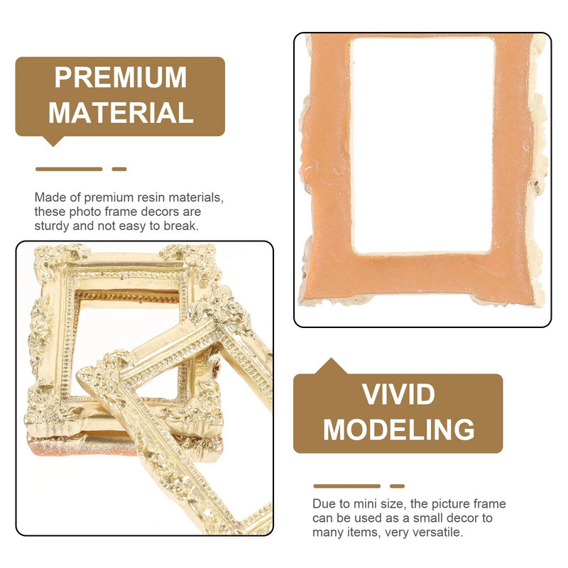 9 db Fényképkeret Díszek barkácsolás Mini állvány Képkeretek Házak Körömékszerek Gyanta kézműves készítés kicsi