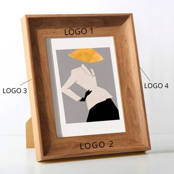 Ξύλινο προσαρμοσμένο LOGO Κορνίζα φωτογραφιών 5 6 7 8 10 ίντσες Laer Engrave Ξύλινη προβολή φωτογραφίας Προσωποποιημένη διακόσμηση εικόνας