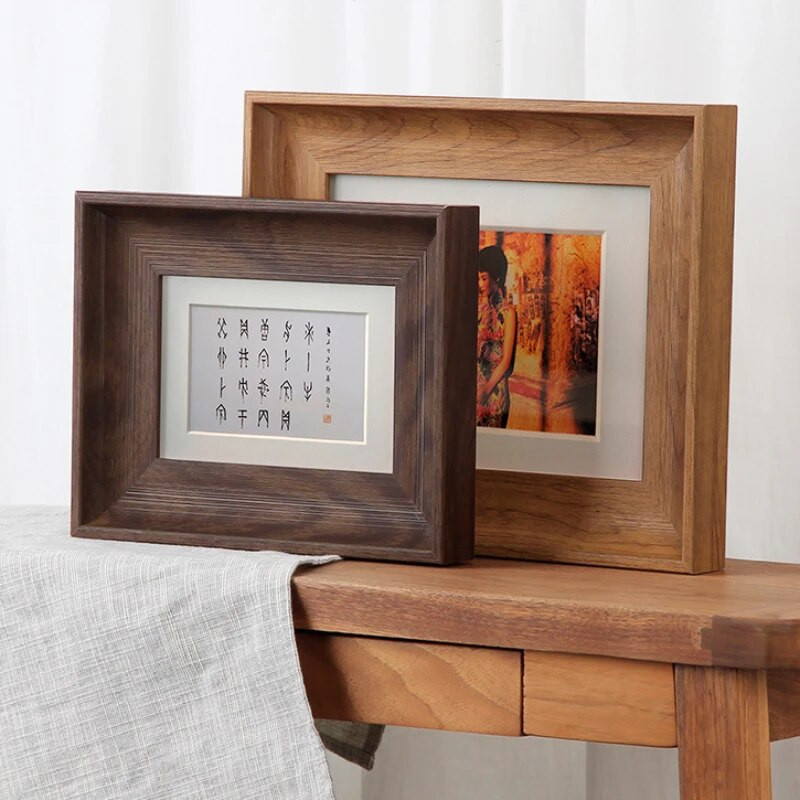 Дървена персонализирана рамка за снимки с ЛОГО 5 6 7 8 10 инча Laer Engrave Wood Photograph Display Персонализирана декорация на картина