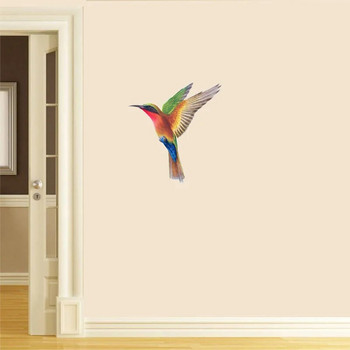 Three Ratels QCF46 Красиво колибри, ръчно рисувана птица, стикер за декорация на дома Стикер за тоалетна